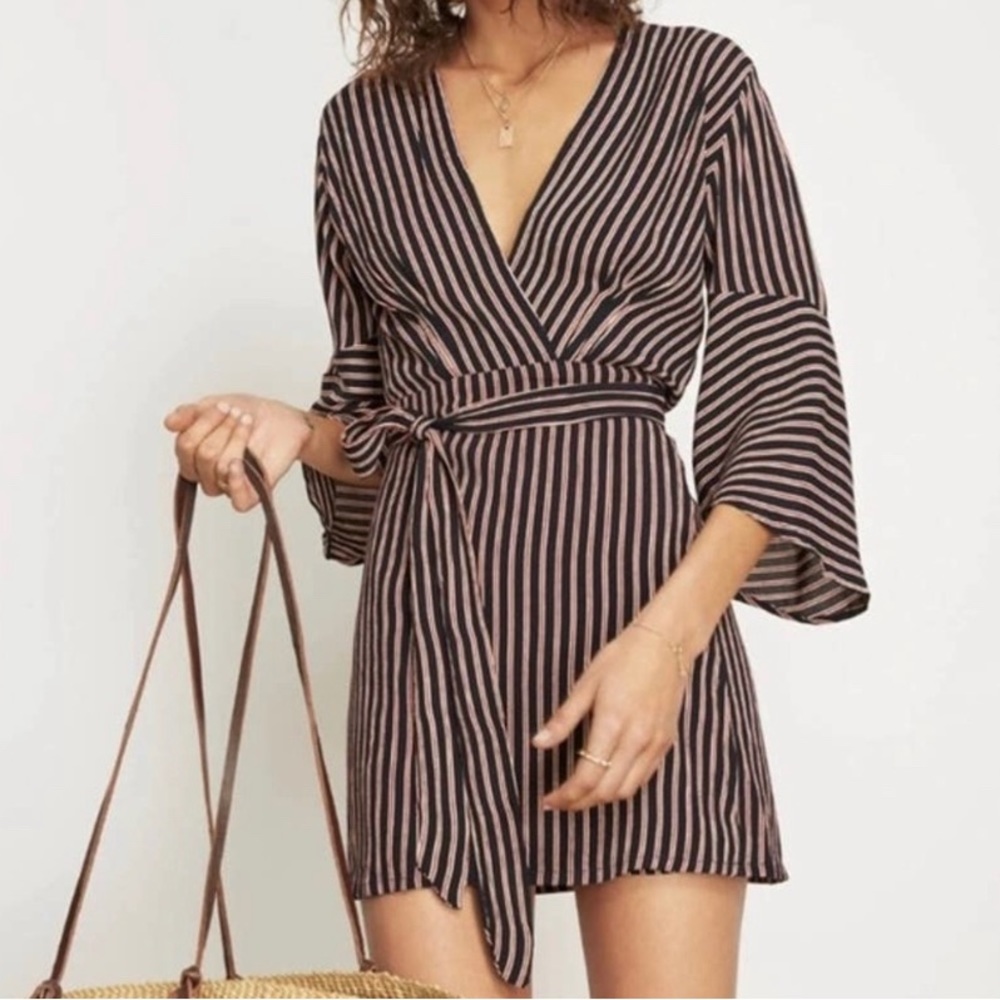 Faithfull The Brand Corelli Plunge Wrap Dress